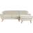 Dkd Home Decor Chaise Longue Cream Sofa 226cm 3 Seater