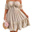 Shein WYWH Plus Size Ladies' Floral Off-Shoulder Dress