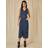Yumi Front Slit Denim Midi Skirt, Blue