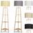 ValueLights Natural Wood Shelving Unit Floor Lamp