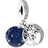 Pandora Double Dangle Tree & Galaxy Moon Charm - Silver/Blue/Transparent