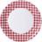 Hammont Disposable Plates Picnic Red/White 50-pack