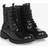 Geox Girls Black Faux Leather Glitter Boots