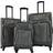 Infinity Leather Lightweight 4 Wheel Suitcases Set of 3