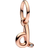 Pandora Letter D Script Alphabet Dangle Charm - Rose Gold/Transparent