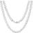 Nuragold Solid Cuban Link Chain Curb Pendant Necklace 6mm - White Gold
