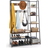 Costway 5-In-1 Entryway Freestanding Black/Rustic Brown Shoe Rack 118.1x180.3cm