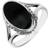 Whitby Jet Oval Rope Edge Ring - Silver/Black