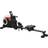 Sportnow Foldable Water Rowing Machine with Wheels and LCD Monitor, Black