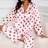 Shein Plus Womens Heart Printed Long Sleeve And Long Pants Pajamas Set