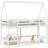 vidaXL Loft Bed with Ladder and Roof Solid Wood Pine