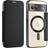 MTP Products Google Pixel 8a Flip Hülle Mit Kartenfach MagSafe Kompatibel Schwarz
