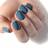 Shein pcs Stylish Long Square Dusty Blue False Nails Solid Color Manicure Set Press On Nails