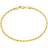 Nuragold Solid Rope Chain Diamond Cut Bracelet 2mm - Gold