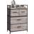 Homcom Rustic Grey Wood Effect/Black Chest of Drawer 60x85cm