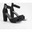boohoo Wide Fit Buckle Detail 2 Part Block Heels - Black