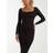 Blue Vanilla Knitted Sweetheart Neckline Ribbed Dress Bronze