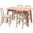 IKEA Pinntrop Light Brown/Red Lasered Bordsgrupp 75x125cm 5st