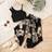 Shein Young Girl Solid Color Simple Spaghetti Strap Top And Belted Printed Vacation Style Pants Set