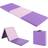 Costway Tri-Fold Folding Exercise Mat with PU Leather Cover-Pink &