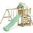 Wickey Wooden climbing frame VanillaFlyer with swing set and slide, Garden playhouse with sandpit, climbing ladder & play-accessories pastel