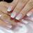 Shein pcs White French Style Half Covered Rhinestone Square Shape False Nail Stickers