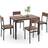 Costway Industrial Style Rustic Brown Dining Set 71.1x109.2cm 5pcs