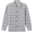 Reiss Olivier Brushed Check Overshirt - Soft Grey