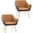 Homcom Modern Vanity Light Brown/Dark Grey Lounge Chair 72.5cm 2pcs