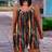 Shein Plus Brush Print Cami Romper For Summer