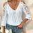 Shein Womens Summer Lace Spliced Open Shoulder Loose Fit Elegant Blouse With Sleeves