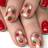 Shein kort europeisk stil blanka lsnaglar st jordgubbs Nail Artkit heltckande teranvndbar 24-pack