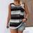 Shein Plus Womens Striped Pocketed Round Neck Casual Tank Top Summer