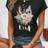 Shein Casual Floral Feather Printed RoundNeck Slim Fit Womens TShirt Suitable For Summer