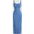 Shein Solid Bustier Denim Cami Dress