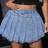 Shein Plus Summer Washed Pleated Mini Denim Skirt