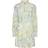 Yas Somellie Long Sleeve Shirt Dress - Birch/Blue Flowers