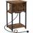 Vasagle Narrow Rustic Brown/Black Bedside Table 30x34cm