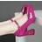 Shein Women High Heel Shoes With Platform Buckle Strap Chunky Heels In Pink Apricot Nude Burgundy Black White Red Silver Fashionable Patent Leather