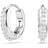 Swarovski Matrix hoop earrings, Round cut, White, Rhodium plated