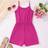 Shein Teen Girl Solid Color Spaghetti Strap Jumpsuit In Ribbed Fabric