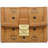 MCM Tracy Trifold Wallet In Visetos Small - Cognac