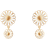 Georg Jensen Daisy Double Earrings - Gold/White