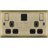 BG BG 13 Amp 2 Gang Switched Socket c/w USB A&C 22W Nexus- Antique Brass NAB22UAC22B