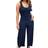 Shein Women Summer Solid Color Sleeveless Jumpsuit With Double Pockets For Casual And Loose Fit
