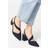 Wallis Womens Wide Fit Eve Asymmetric Strap Block Heel Pointed Court Shoes Navy