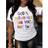 Shein Plus Women's Slogan Printed Crew Neck Short Sleeve T-Shirt
