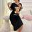 Shein Bear Letter Print Short Sleeve Pajama TShirt Dress Sleepwear Long Dress