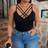 Shein Womens Casual CrissCross Strap Tank Top