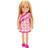 Barbie Chelsea-docka, liten docka bär avtagbar rutig klänning och rosa skor med blont hår och blå ögon
